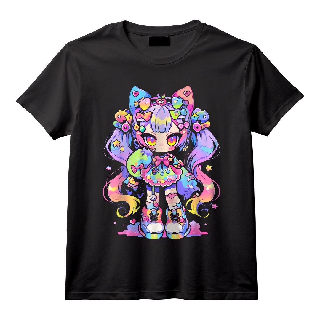 Kawaii Chibi Girl | Decora Fairy Kei Anime Manga Harajuku T-Shirt ...