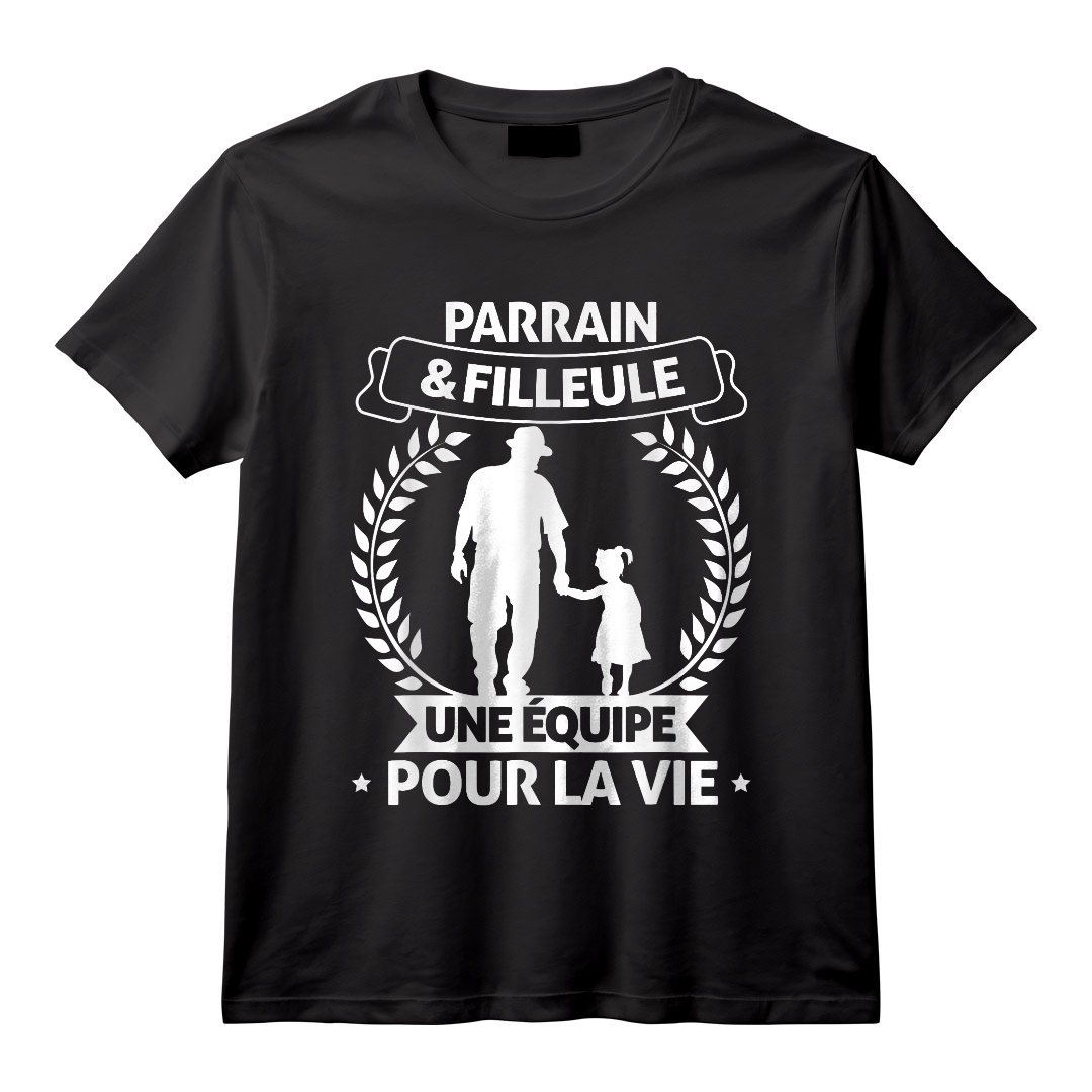 Cadeau Parrain Et Filleule Baptême Fête Filleul T-Shirt Personnalisé ...